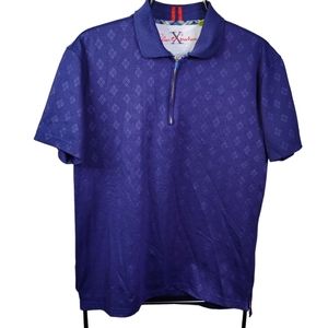 Robert Graham M Tailored Fit Golf Shirt Polo 1/4 Zip Top Shirt Short Sleeve